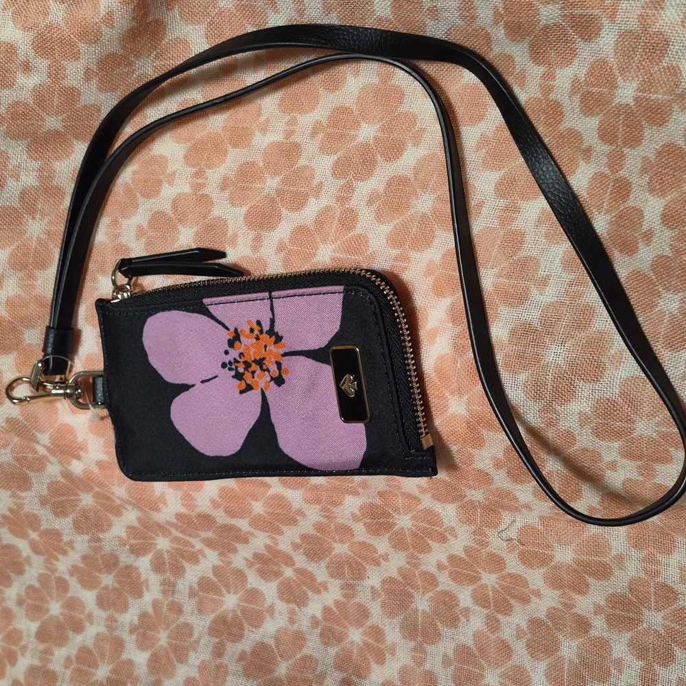 NWoT 🌸 KATE SPADE 🌸 CAMERON ID WALLET 🎀 Satin & Leather